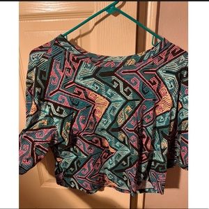Multi colored crop t shirt